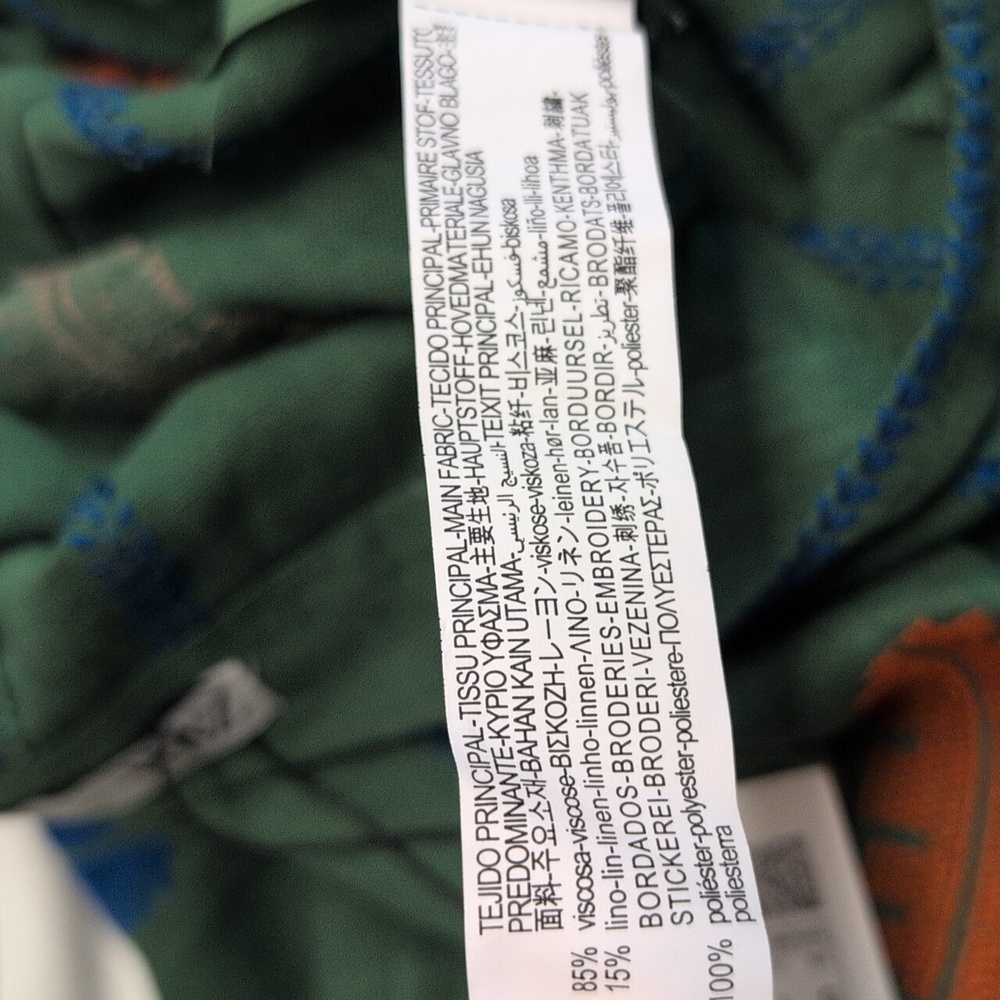 Zara Green Midi Skirt with Multicolor Leaf Motifs - Picture 8 of 8